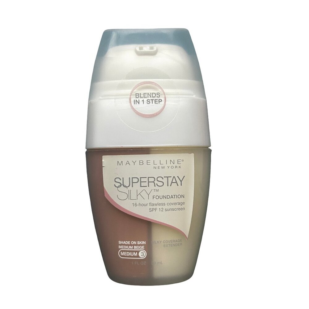 Vintage Maybelline SuperStay Silky Foundation Medium Beige SPF12 Discontinued